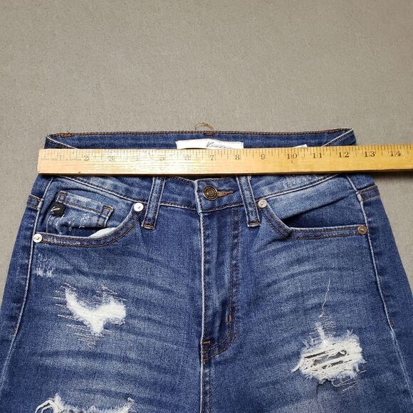 KANCAN Alexis Med Dark Wash High Rise Distressed Destroyed Skinny Jeans 25 / 3 - Picture 10 of 13